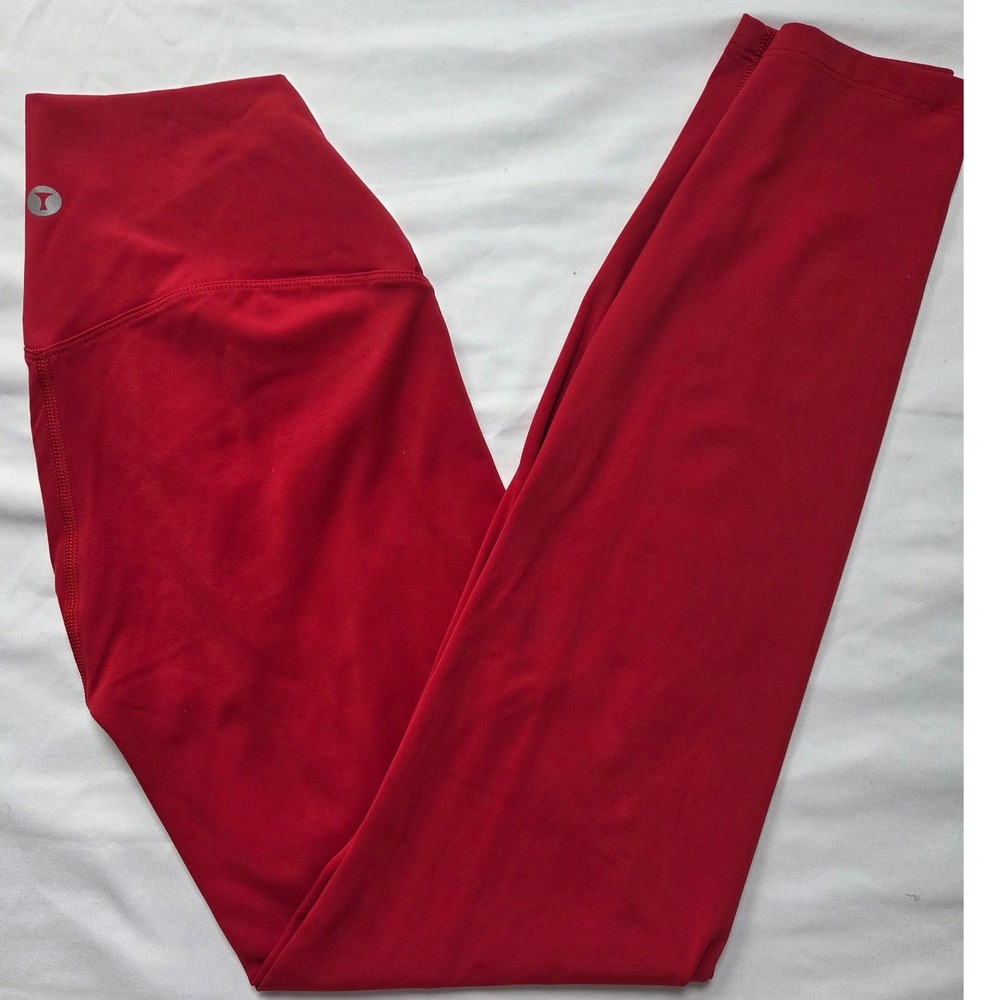 TLeggings Women Red High Waisted Athletic Yoga Leggings Size S